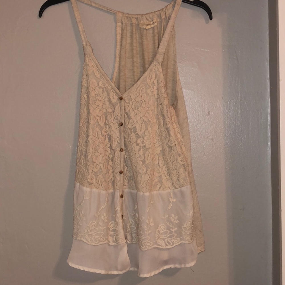 Beautiful cream lace tank top size small